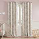 jinchan Nursery Curtains 95% Blackout Pink Floral Curtains for Girls Room, 96 Inch Length Farmhouse Drapes for Bedroom Living Room Darkening Window Treatment Grommet Top Set of 2 Panels