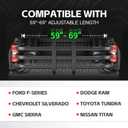 Truck Bed Extender, Aluminum Retractable Tailgate Extender, 59"-69" Adjustable Length, Drill Required, Fits for Chevy Silverado & GMC Sierra, Ford F-Series, Dodge Ram, Tundra, Nissan Titan
