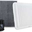 Kefly CA10171 Engine Air Filter & 90915-YZZF2 Oil Filter & CF10285 Cabin Air Filter Fit for 2007-2017 Toyota Camry L4 Gas