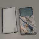 GVIEWIN for Samsung Galaxy S24 Ultra Case, [Slide Camera Cover & Built-in Screen Protector] [2 Front Frame] Military Grade Shockproof Marble Phone Case for S24 Ultra 6.8" (Ocean Tide/Green)