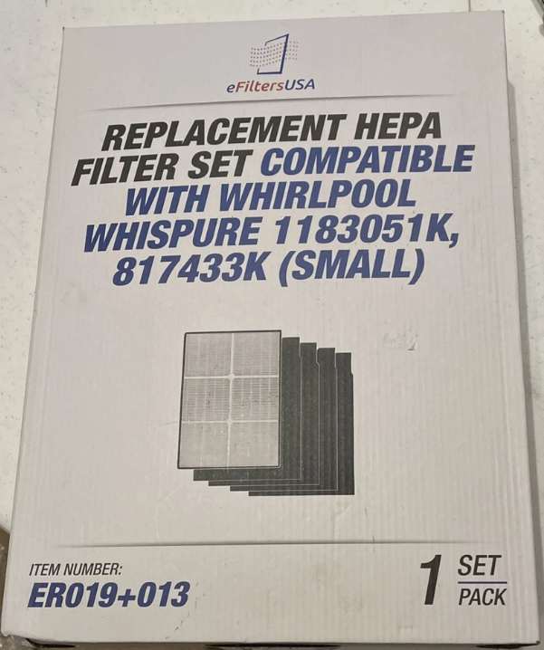 EFILTERS USAHEPA Air Purifier Filter Set Fit Whirlpool Whispure #ERO19+013