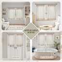 Linen Kitchen Curtains,36 Inch Length Light Filtering Sheer Short Cafe Window Curtains Tier,Pinch Pleated Small Kitchen Drapes for Windows,2 Panels,(36" W x 36" L Natural)