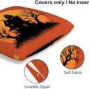 Halloween Throw Pillow Covers 18x18 Set of 2 | Decorative Cushion Cases for Couch, Sofa and Bedroom | All-Seasons Pillowcases for Fall Home Decor, Indoor Outdoor, Living Room, Farmhouse