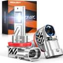 SEALIGHT H9/H11/H8 Bulb, 800% 44,000LM 6500K Output Canbus Ready, H11 H8 LED Bulbs For Powersports IP68 60000Hrs Lifespan, 11 Size 3Mins Installation, 2 Pack
