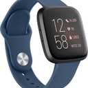 AK Silicone Bands Compatible with Fitbit Versa 2 / Fitbit Versa/Versa Lite/Versa SE Bands for Women Men, Classic Soft Straps Replacement Sport Wristbands for Fitbit Versa 2 Smart Watch (Navy Blue)