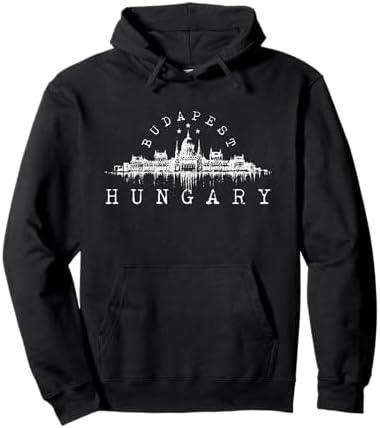 Budapest Hungary Skyline Souvenir Vintage Pullover Hoodie M
