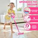 BLAXTEM 4-in-1 Kids Toy Vacuum that Works with Suction, Electric Toy Toddler Vacuum Cleaner for Children Boys & Girls,Toddlers Toys Cleaning Set for Pretend Play (Pink)