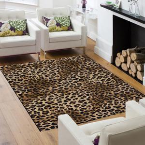 Aukib Leopard Rug 3x5 Sexy Modern Print Small Area Rug Washable Kitchen Rugs Non-Slip Carpet for Dining Room,Dormitory Decoration