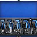 SEDY SAE Thread Repair Helicoil Kit - 131PC with HSS Drill Bits, Inserts, Taps, and Breakoff Tools for Rethreading on Metal, Engine, Pipe Repair - Sizes 1/4" 5/16" 3/8" 7/16" 1/2"