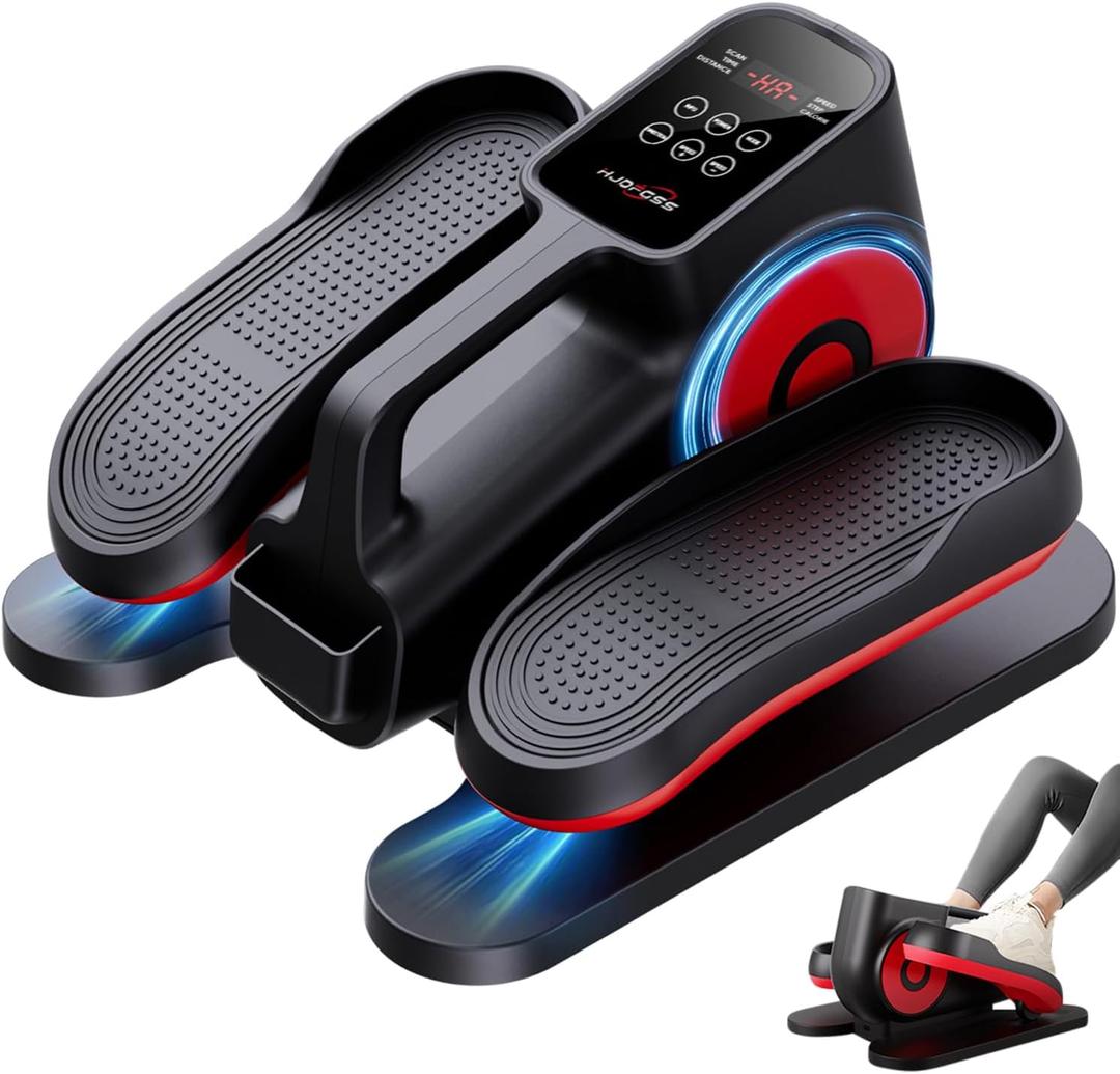 Under Desk Elliptical Machine, Ellipse Leg Exerciser Electric as Seen on TV for Seniors with Remote Control & 10 Adjustable Speeds,Quiet & Portable Mini Seated Pedal Exerciser (Black)