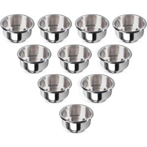 GSE Games & Sports Expert Stainless Steel Cup Holder, Drop-in Cup Holder for Casino Poker Tables, Work Desks, Boats, RVs, Cars & Trucks (10-Pack, Dual Size)