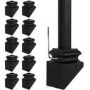 10 Pack Iron Baluster Slant Shoes with Screw, Stair Baluster Shoes Slant Angle Use for 1/2" Square Iron Balusters, Matte Black Wrought Balusters Shoes for Staircase Spindle Interior