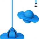 Pogo Jumper with Handle and Ball Pump, High Jump Toy Bounce Jump Trick Board Pogo Bouncing Ball Safe and Fun Pogo Stick for Kids Boys Girls and Adults (Blue)