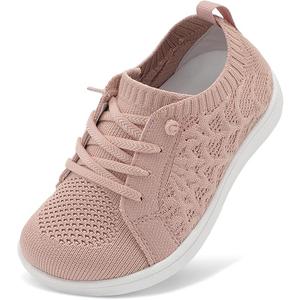 JOINFREE Todaler Shoes Minimalist Sneakers Zero Drop Casual Indoor Outdoor Walking Breathable Tennis DarkPink Size 6