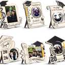 Yalikop 6 Pcs 2026 Graduation Tassel Photo Frame for 4 x 6 Inch Pictures, Wooden Inspirational Graduation Picture Frame Class of 2026 Shadow Box Graduate Gift for Friend Party Decoration (Modern)