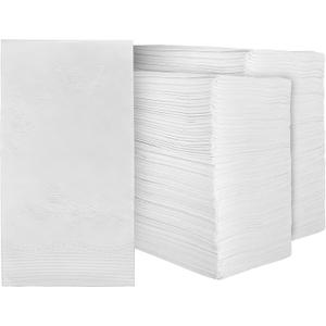 Kingzak White Dinner 16.5"X15" Eight Fold 2-Ply Pack of 200 Napkin, 200 Count (39010)