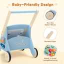Wiqins Wooden Baby Push Walker, 10-in-1 Baby Walker Toys with Wheels for Toddlers 18 Months, Detachable Montessori Activity Board Toy & Storage for 1 Year Old Boys Girls Learning to Walk