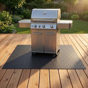 No Curled Edges 65"*40" Under Grill Mats for Outdoor Grill
2.0mm Thick Heavy Duty Non-Slip PVC Grill Matt for Outdoor Grill Deck Protector,Extra Large Rubber Outdoor Grill Mat