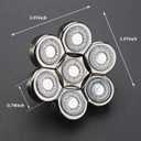 7 Blades Head Shaver Replacement Heads Electric Shaver Universal Replacement Blade Head Electric Razor for Men (7D Silvery)
