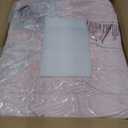 Greenstell Vanity Stool Chair Faux Fur with Storage, 15.7"L x 11.8"W x 19.4"H Soft Ottoman 4 Metal Legs with Anti-Slip Feet, Furry Padded Seat, Modern Multifunctional Chairs for Makeup, Bedroom Pink