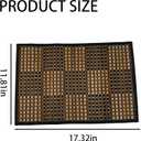 Table Mats Set of 4 Black Heat Resistant Bamboo Place Mats, Non-Slip Dining Table Decor for Indoor Outdoor Party