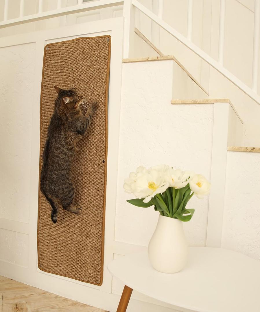 Cat Wall Climbing Carpet - Cat Wall Climber 50" x 17" with Fixed Nails  Scratching Rug Wall Scratchers for Indoor Cats | Climbing Wall Carpet | Scratching Mat.