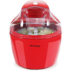 Americana EIM-1400R 1.5 Qt Freezer Bowl Automatic Easy Homemade Electric Ice Cream Maker, Ingredient Chute, On/Off Switch, No Salt Needed, Creamy Ice Cream, Gelato, Frozen Yogurt, Sorbet, Recipe Book