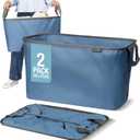 CleverMade Collapsible Laundry Basket 2 Pack 60L (16 Gal) Foldable Clothes Hamper with Reinforced Handles, Space Saving Fabric Laundry Bin, Holds 55 lbs, Flat Folding for Dorm, Apartment & RV - Denim
