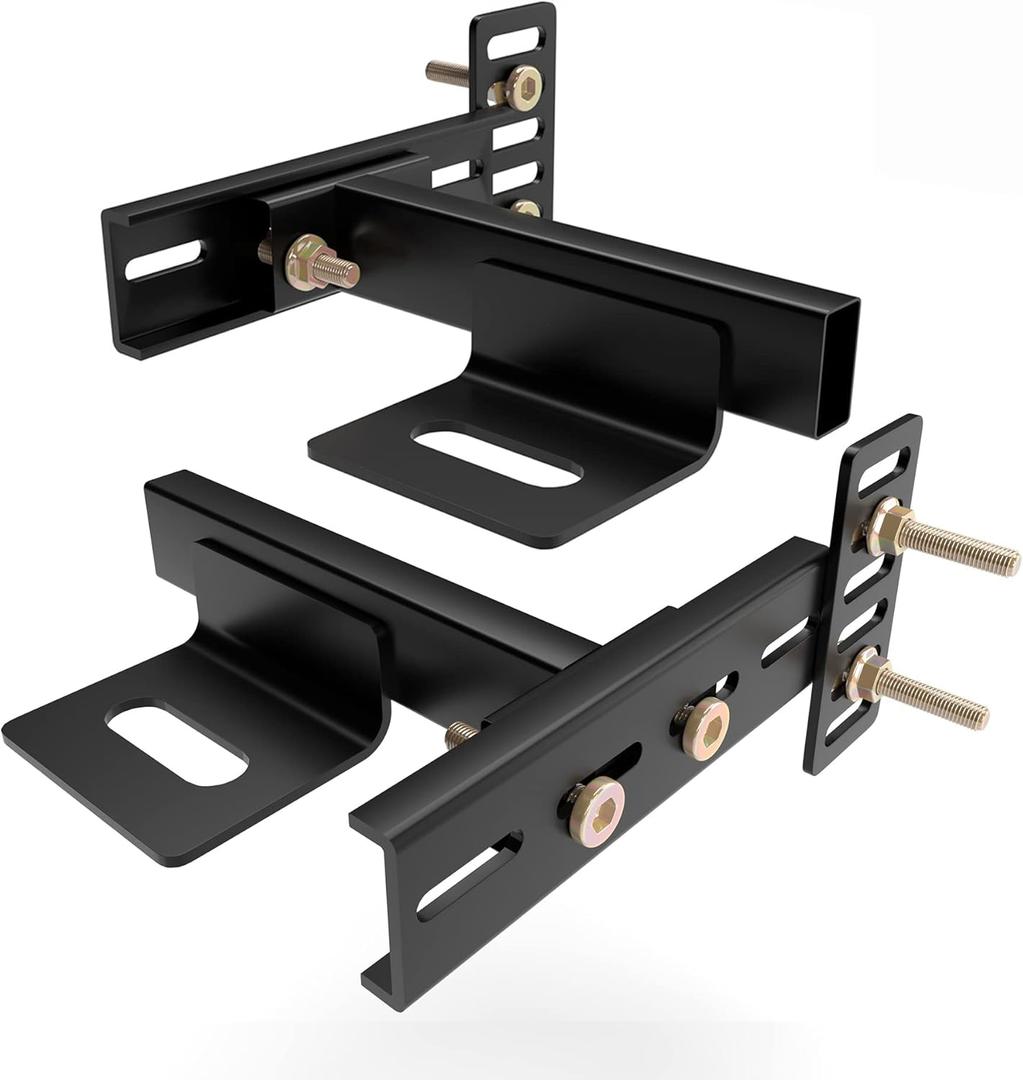 OGONBRICK Universal Headboard Brackets, Adjustable Base Headboard Brackets for Metal Bed Frame, Wall Mounting Brackets with Footboard Extension Kit, Matte Black