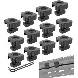 M-LOK Flashlight Pressure Switch Cable Management, 12Pack Black Lightweight Cable Clips, for M-LOK, AR, Rail Accessories