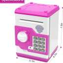 Cartoon Piggy Bank, Electronic Password Cash Coin Can Auto Scroll Paper Money Saving Box Gift for Kids (Pink)