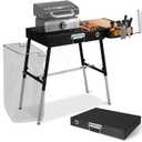 Outdoor Folding Grill Table, Blackstone Griddle Stand Sturdy and Durable, Griddle Accessories with Trash Holder, Camping Table for Blackstone Griddles, Ninja Grill, Pizza Oven ect