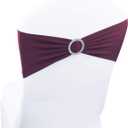 WELMATCH Burgundy Spandex Chair Bands Sashes - 50 pcs Wedding Banquet Party Event Decoration Chair Bows Ties (Burgundy, 50 pcs)