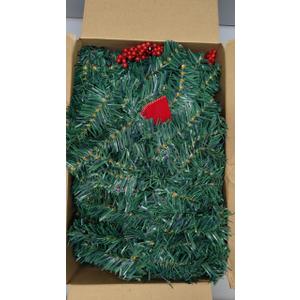 Christmas Garland with Lights, 50 LEDs 9FT Prelit Garland Battery Operated Outdoor Indoor Christmas Decorations Lighted Garland for Stairs Railing Fireplace Mantle Front Door Home Holiday Decor