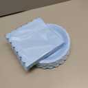 120 Pcs Light Blue Paper Plates and Napkins Party Supplies Bulk Disposable 7 Inch Scalloped Plates Cocktail Napkins for Wedding Bridal Baby Shower Birthday Decorations, Serve 60 Guests