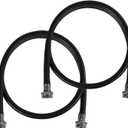 Certified Appliance Accessories Washing Machine Hose (2 Pack), Hot and Cold Water Supply Line, 5 Feet, Polyester-Reinforced EPDM, Black