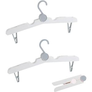Portable with Clips Folding Clothes Hangers, Cruise Ship Essentials Portable Folding Clothes Hangers,Travel Accessories Foldable Clothes Drying Rack for Travel, 2 Pieces