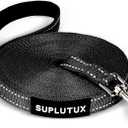 Reflective Dog Leash10FT/16FT/30FT/50FT/100FT Durable Nylon Training Leash with Heavy-Duty Metal Clasp, High Visibility for Night Walking, Perfect for Small, Large Dogs (Black, 30FT)