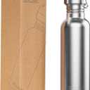 TRIPLE TREE 26 OZ Uninsulated Single Walled Stainless Steel Sports Water Bottle 18/8 Food Grade for Cyclists, Runners, Hikers, Beach Goers, Picnics, Camping - BPA Free