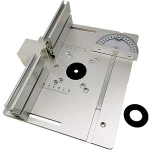 Router Table Insert Plate,Geevorks Woodworking Benches Router Flip Plate with Miter Gauge Guide,Aluminum Alloy, Multifunctional Trimming Engraving Table