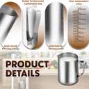 KBTOPS Milk Frothing Pitcher, 60oz/1.8L Stainless Steel Frother Cup With Clear Scale & Latte Art Pen, Large Capacity Pitcher For Cafes & Commercial Use, Ideal For Espresso Machines, Milk Steaming
