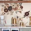 Elegant Peony Rose Flower Wall Stickers, sacinora Floral Art Wall Decals Removable Vinyl Peel and Stick for Living Room Bedroom Kitchen Nursery Home Decorations