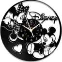Mouse Wall Clock, Cartoon Movie Mick Vinyl Record Clock 12 Inch Round Classic Minni Decor Mouse Silent Clocks Black, Home Decor Gifts to Kids Wife Girlfriend