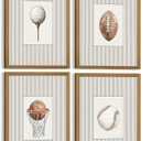 Sports Wall Art Decor Toddler Boys Room Canvas Prints Vintage Sports Nursery Wall Decor Kids Poster Football Baseball Pictures Basketball Golf Painting Artwork for Bedroom 8x10x4 Inch Wood Framed