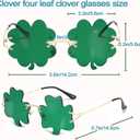 St. Patricks Day Irish Shamrock Sunglasses - Four Leaf Clover Leprechaun Costume Glasses Party Decorations Accessories (Green)