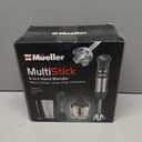Mueller Multistick 5-in-1 Immersion Blender Handheld,12 Speed Hand Mixer-Turbo Boost,Heaviest Duty Copper Motor,Titanium reinforced Blades Hand Blender,Milk Frother Wand,Whisk,Beaker,Chopper,Grey (Gray)