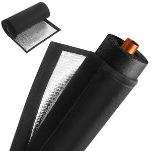 Lconvicely 3-Layer 72x10.2 in HVAC Pipe Insulation Cover,Outdoor AC Line Insulation Cover with Waterproof Oxford ,Flexible Sleeve for AC Pipe Insulation Outdoor and Mini Split Systems (Black, 1 Pack)