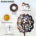 VEWOGARDEN 360 Outdoor Metal Wind Spinners Kinetic Wind Sculptures & Spinners for Yard Garden Lawn Patio Decorations, Gray & Bronze