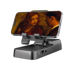 EarAccord Cell Phone Stand with Wireless Bluetooth Speaker, [Stable & Heavy-Duty] Phone Speaker Amplifier, Foldable Adjustable Desk Holder Dock Bracket for iPhone ipad Tablet, TF Card Induction