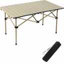 Folding Camping Table, Portable Beach Table,with Portable BagSuitable for Indoor, Outdoor, Camping, Backyard, Party, Patio, The Yellow Camping Table at The Beach (large size 37"D x19.7"W x21.5"H)